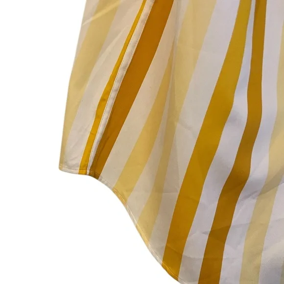 NEW STEVEN LAND FRENCH MEN'S YELLOW MULTI STRIPED LONG SLEEVE DRESS SHIRT, SZ 17 - Picture 6 of 11